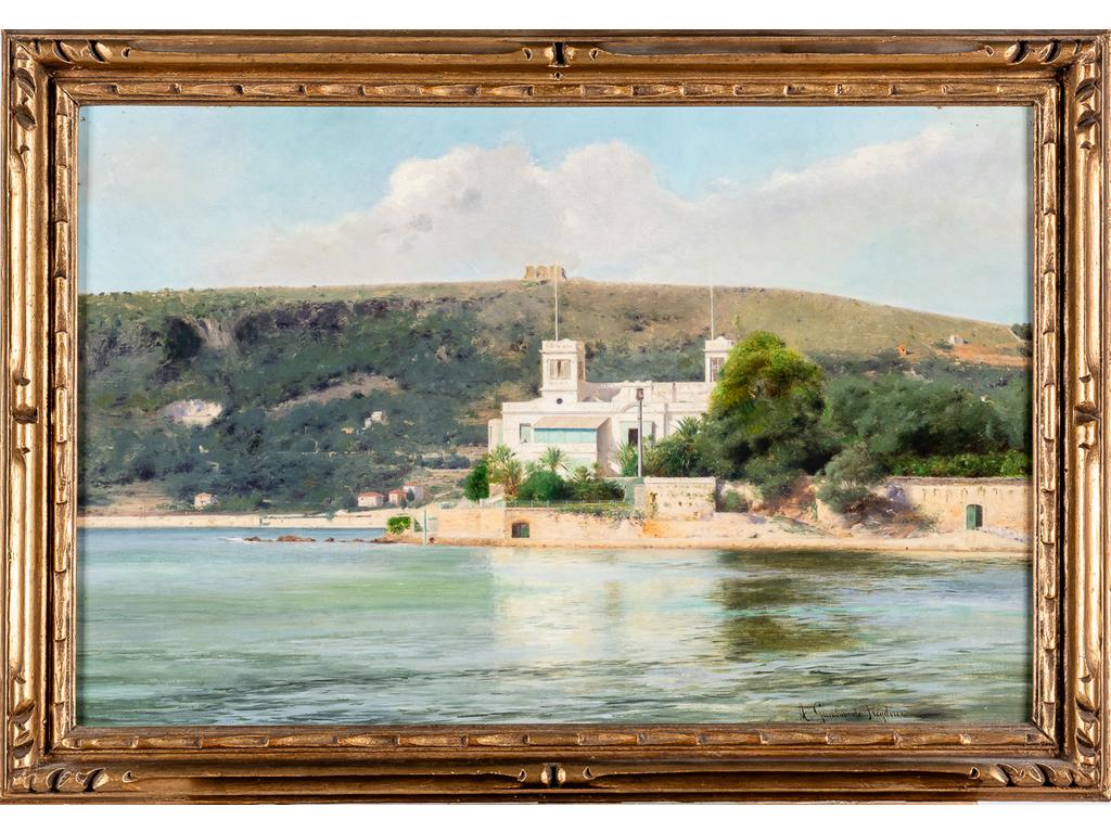 Jules Alexandre GAMBA DE PREYDOUR (1846-1931): Bord de mer. Huile sur toile signée en bas à droite. Dimensions: 40,5x61 cm.