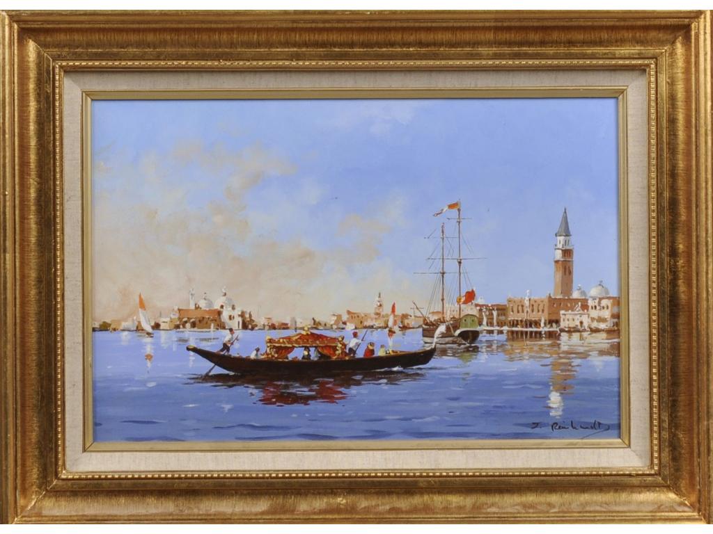 Joseph REINHARDT (1912 - 1982) : Venise. Huile sur panneau signée en bas à droite. Dimensions : 27 x 41 cm.