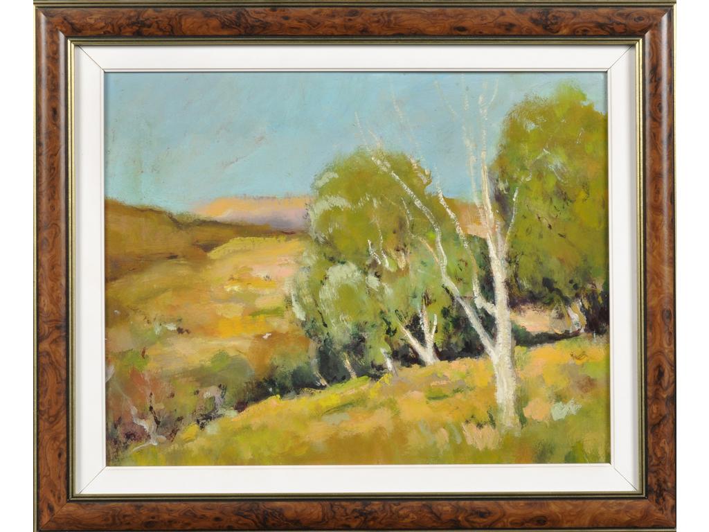 Raymond VERNET (1916-1993) : Paysage de Haute-Provence entre Manosque et Banon. Huile sur carton signée en bas à droite. Dim. : 35x45 cm.