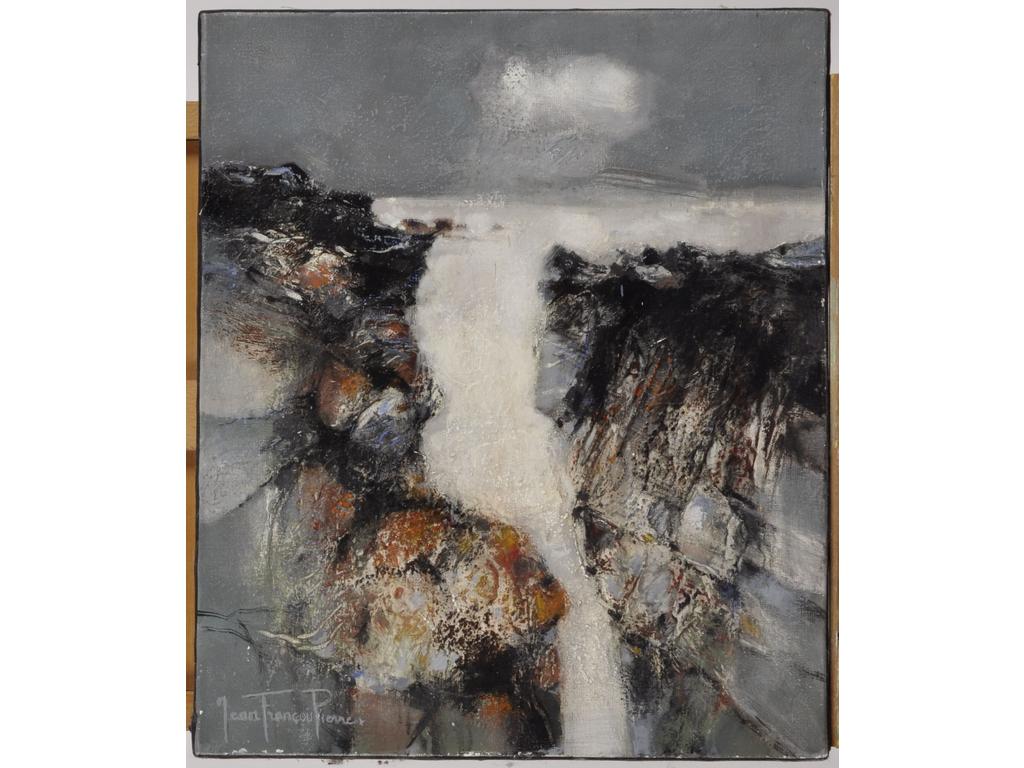 Jean François PIERRE (1936-2020): La tempête Ile d'Yeu. Huile sur toile signée en bas à gauche. Dim : 55x46 cm. Sans cadre.
