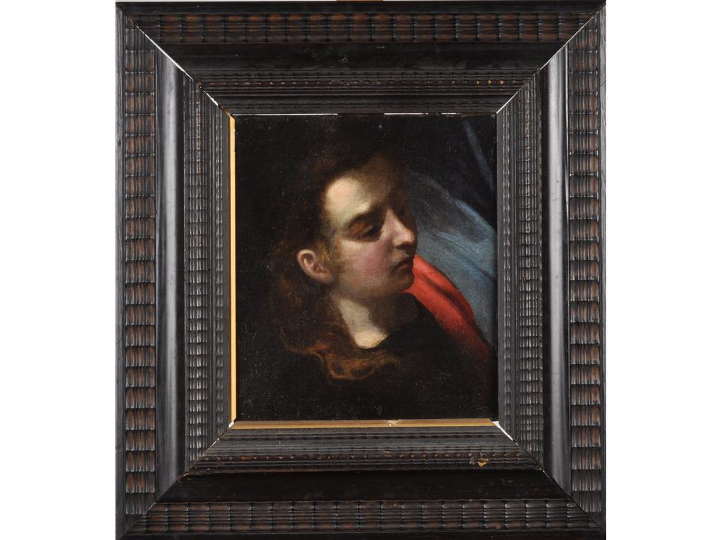 Ecole Italienne vers 1700, d'après BARROCHE : Etude de figure. Toile. Dimensions : 34 x 29.5 cm. Expert : Cabinet Turquin.