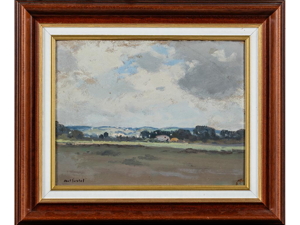 Paul SURTEL ( 1893-1985) : Paysage. Huile sur carton signée en bas à gauche. Dim : 27x34 cm