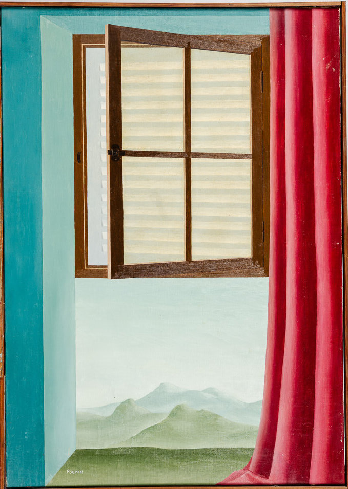 Gilbert POURCEL (1938) : Ouvertures. Huile sur toile, signée en bas à gauche. Dimensions : 92 x 65 cm