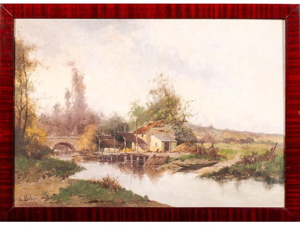 Louis DUPUIS alias Galien LALOUE : Bord de la Varenne. Huile sur toile signée en bas à gauche. Dim : 65 x 92 cm.