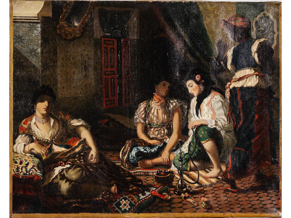Ecole Française du XIXe (daprès DELACROIX) : Femmes dAlger. Toile. Dim : 65 x 81 cm