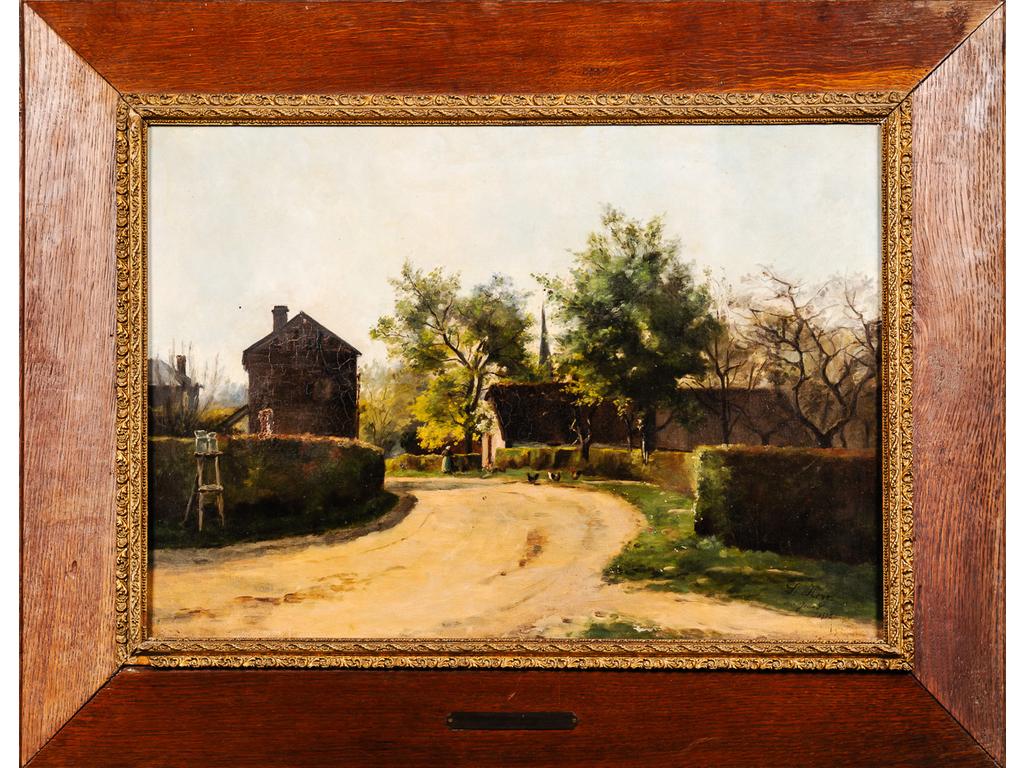 L. HERZ : La goulafrière près de Montreuil daprès JOUAS, 1905. Huile sur toile signée en bas à droite. Dim : 46x65 cm