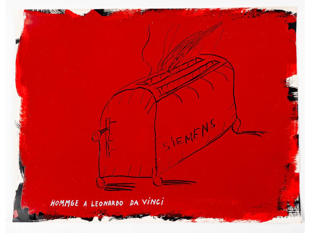 Raymond WAYDELICH (1938-2024) : Hommage à De Vinci. Estampe signée à gauche au crayon, datée 1990 et numérotée 5/40. (Sans cadre, accident au coin inférieur droit). Dim : 57 x 76.5 cm.