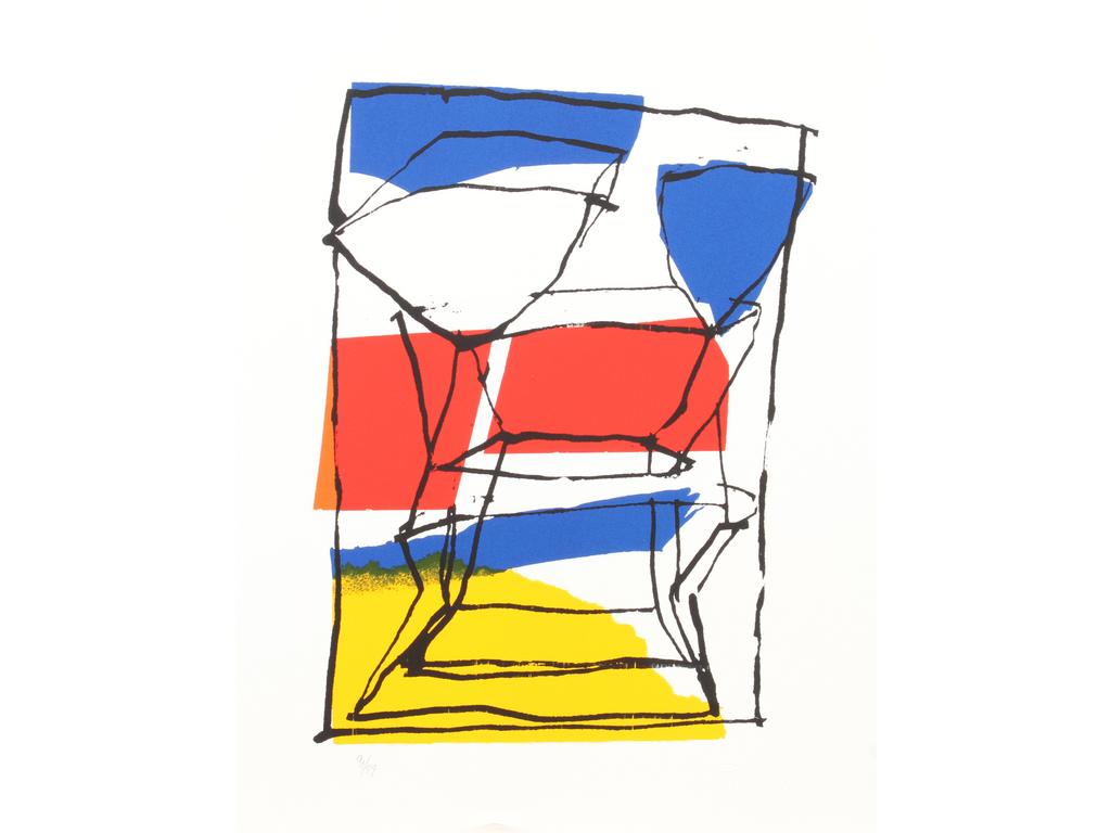 Jean Pierre PINCEMIN (1944-2005) : Composition. Lithographie. Numérotée 99/99, signature avec timbre sec dans le papier. Dimensions de la feuille : 40 x 50 cm
