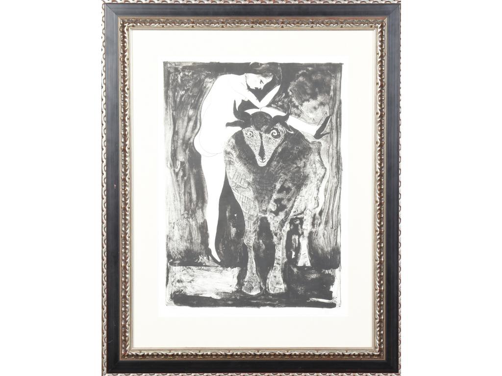 Francisco TOLEDO : Enlèvement d' Europe. Lithographie, numérotée 34/45, signée dans la marge. Dimensions 61 x 44 cm