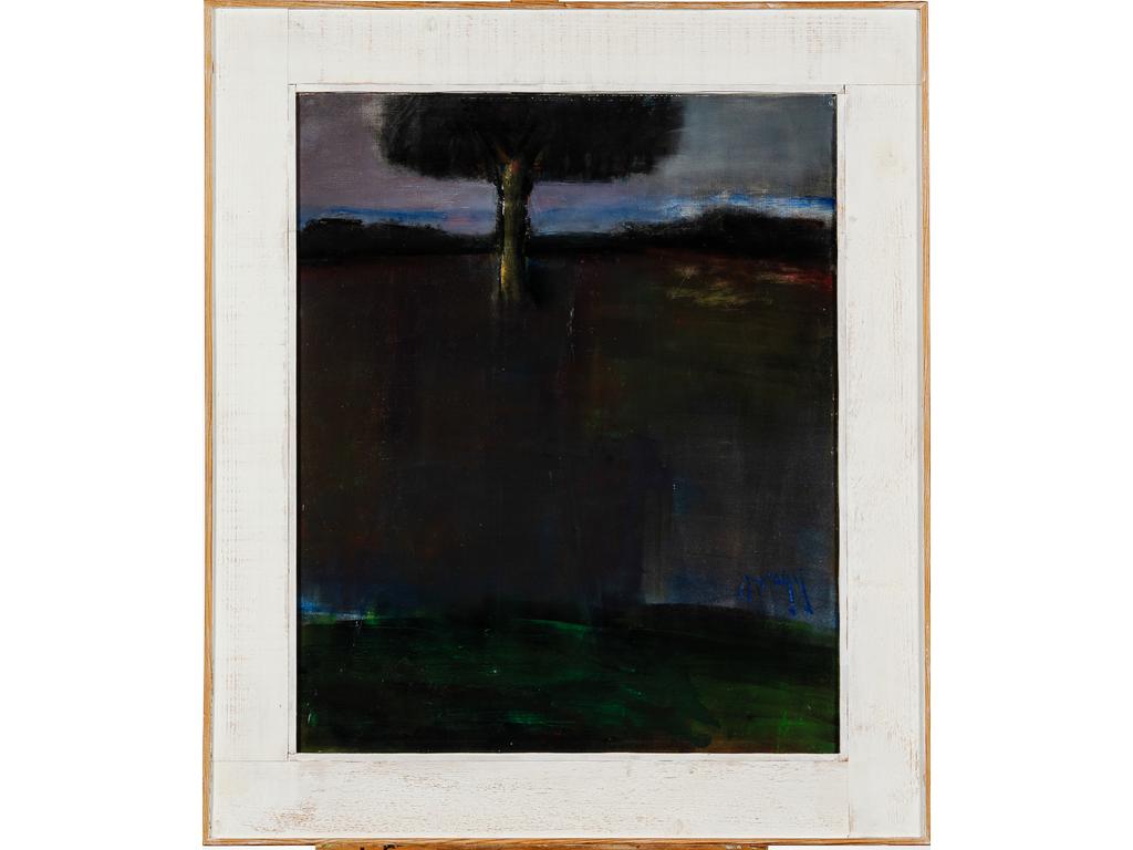 Dragan DRAGIC (1944) : L'arbre. Huile sur toile signée en bas à droite et datée 99. Dim : 73 x 60 cm.