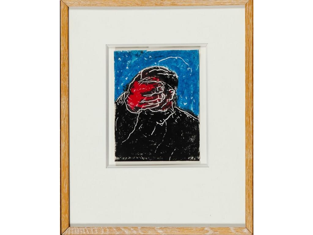 Jean Charles BLAIS (1956) : Sans titre. Pastel gratté sur papier. Dim : 20 x 16 cm.