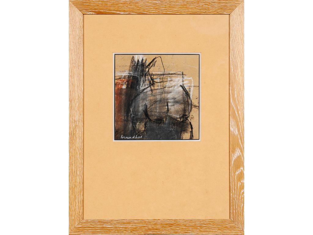 Robert BRANDHOF (1952) : Composition. Pastel signé en bas à gauche. Dim : 22 x 22 cm