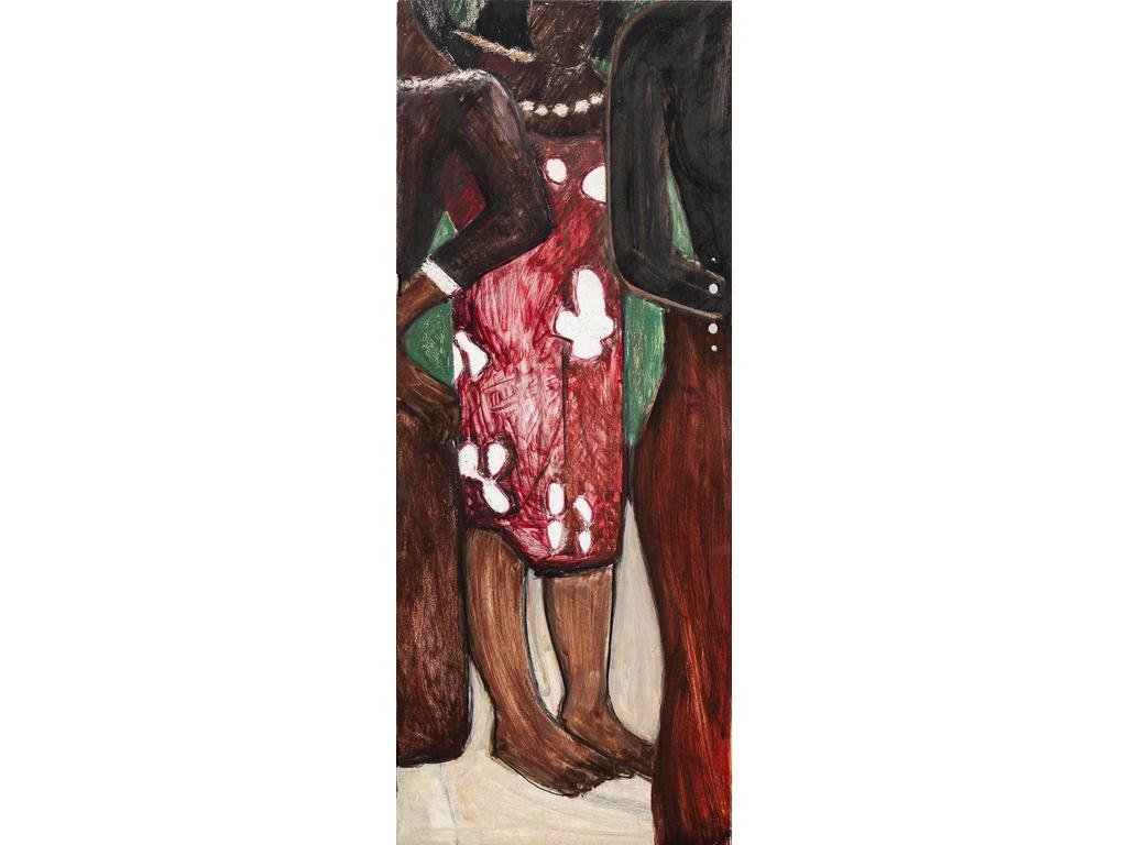 Pierre BURAGLIO Daprès  Paul Gauguin Nave, nave Mahana, 2003, III/IV. Peinture à lhuile sur porte titré, signé et daté au dos. Dim : 157,5 x 63,5 cm. Exposition : Pierre Buraglio avec qui ? à propos de qui ?, Musée des Beaux-Arts de Lyon, janv.-mai 2004