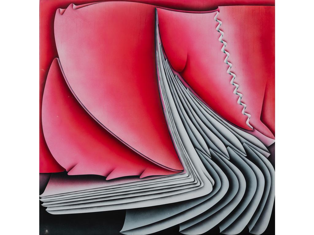 Jacques POLI (1938-2002) : Sans titre. Acrylique. Signée au dos. Dim : 10 x 130 cm.