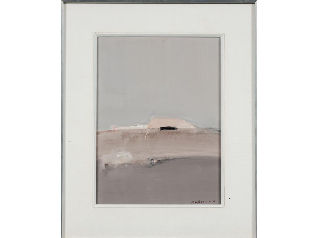 Michel BONNAUD (1934-2008) : Paysage. Gouache signée en bas à droite. Dim : 37 x 28 cm.
