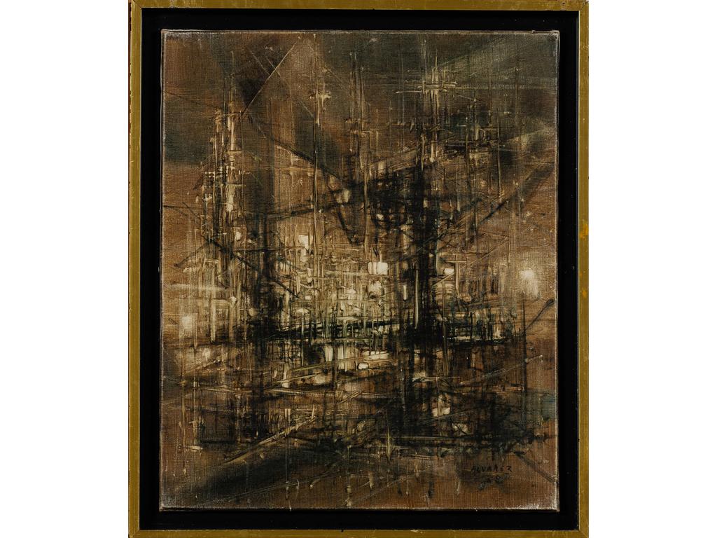 Luis ALVAREZ (1929-1997) : Sans titre. Toile, signée en bas à droite et datée 68. Dimensions : 46 x 38 cm