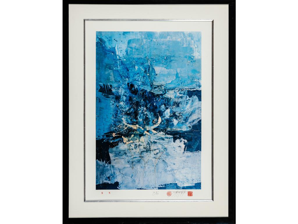Noriyoshi ISHIGOOKA (1928-2009) : Composition en bleue 