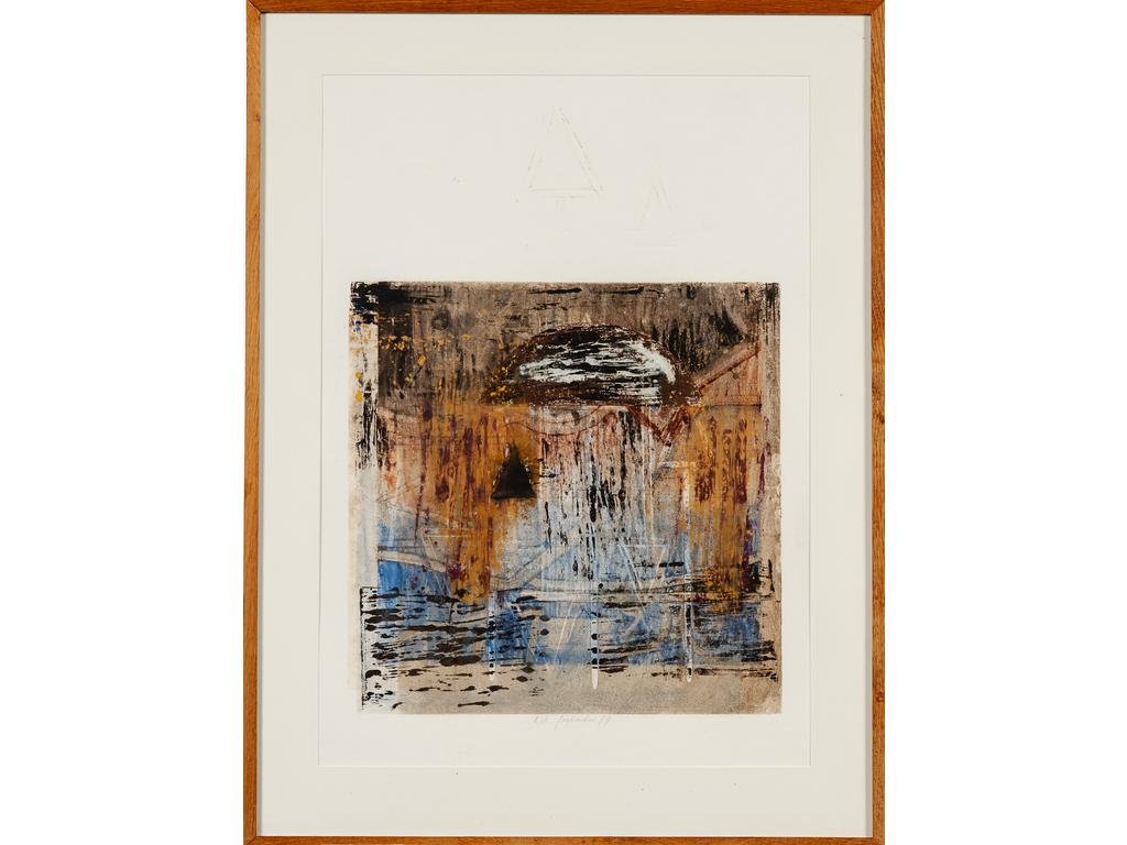 Fanny GAGLIARDINI (1947) : Miroir. Estampe. Epreuve d'artiste signée en bas au crayon et datée 89. Dim : 71.5 x 50.5 cm.
