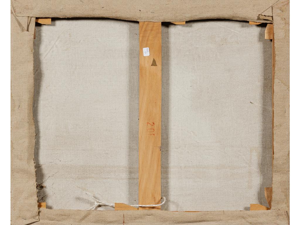 Joe DOWNING (1925-2007) : Composition. Huile sur toile non signée. Provenance : Atelier de Ménerbes. (Sans cadre). Dim : 60 x 73 cm.