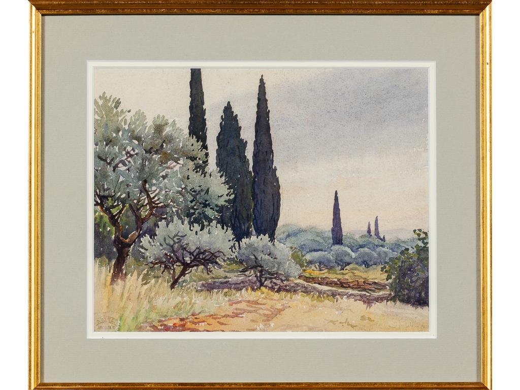 Pierre DE CHAMPEVILLE (1885-1950) : Avant la pluie. Aquarelle non signée. Dim : 23 x 29 cm.