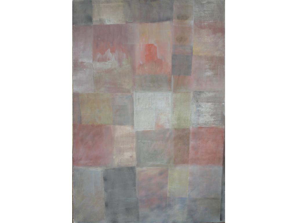 Robert DROULERS (1920-1994) : Composition. Huile sur toile, signée bas gauche. Située au dos à Saint Rémy. Dim. : 130x89cm.