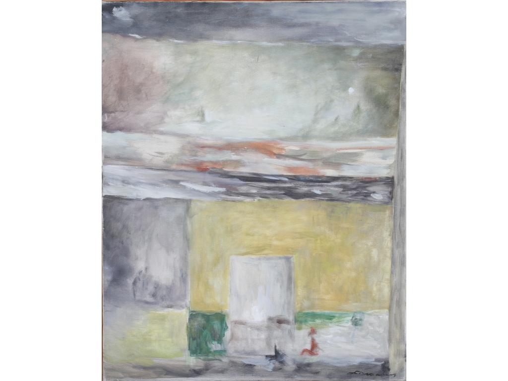 Robert DROULERS (1920-1994) : Mur à Paris. Huile sur toile, signée bas droite. Située à Aix au revers et datée 1975. Dim. : 80x64cm.