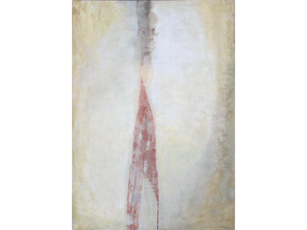 Robert DROULERS (1920-1994) : Sans titre. Huile sur papier marouflée sur toile, signée bas droite. Datée 89 au revers et située à Saint Rémy. Dim. : 100x70cm. (Petites rayures et accrocs).