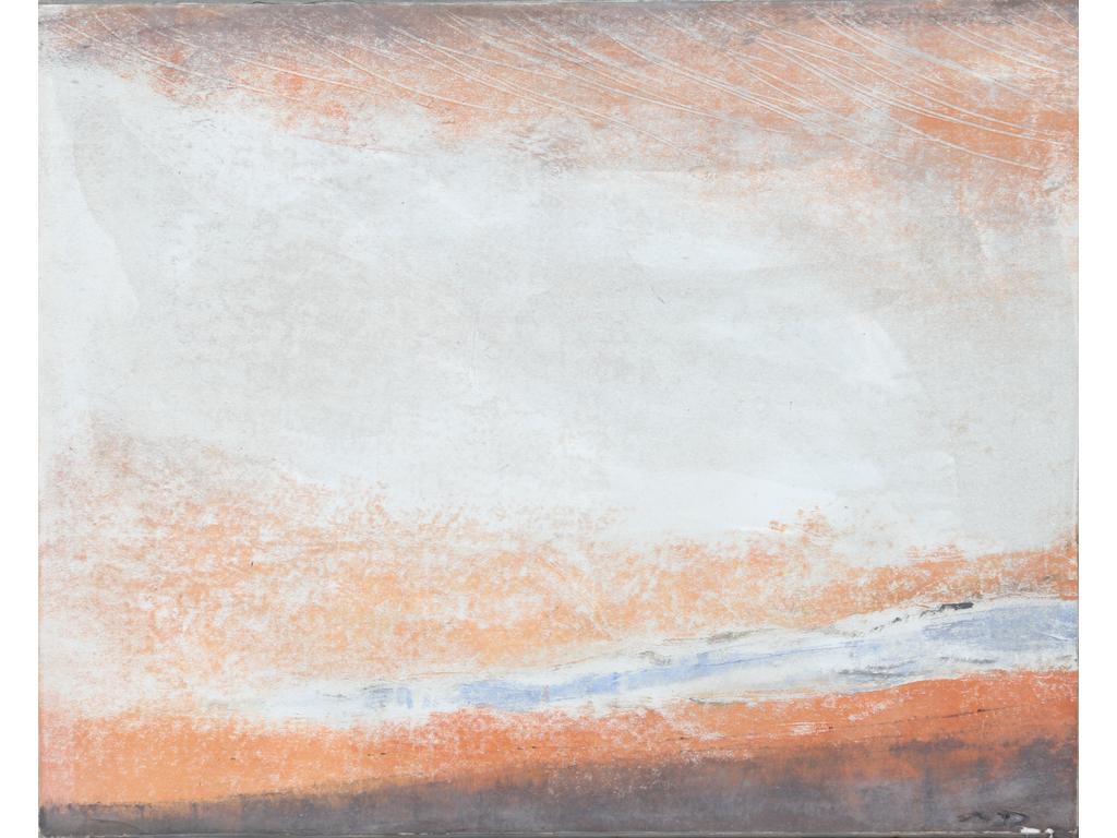 Robert DROULERS (1920-1994) : Paysage. Technique mixte sur papier marouflé sur toile, monogrammée bas droite. Dim. : 40x50cm.