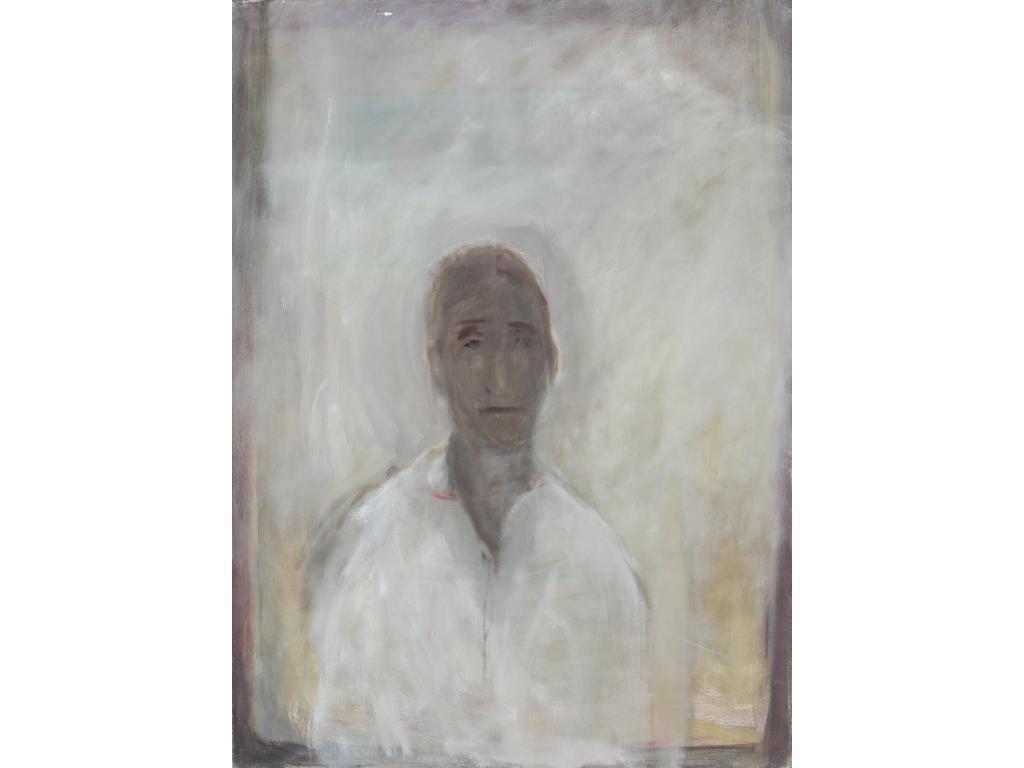 Robert DROULERS (1920-1994) : Autoportrait. Huile sur toile. Dim. : 100x73cm.