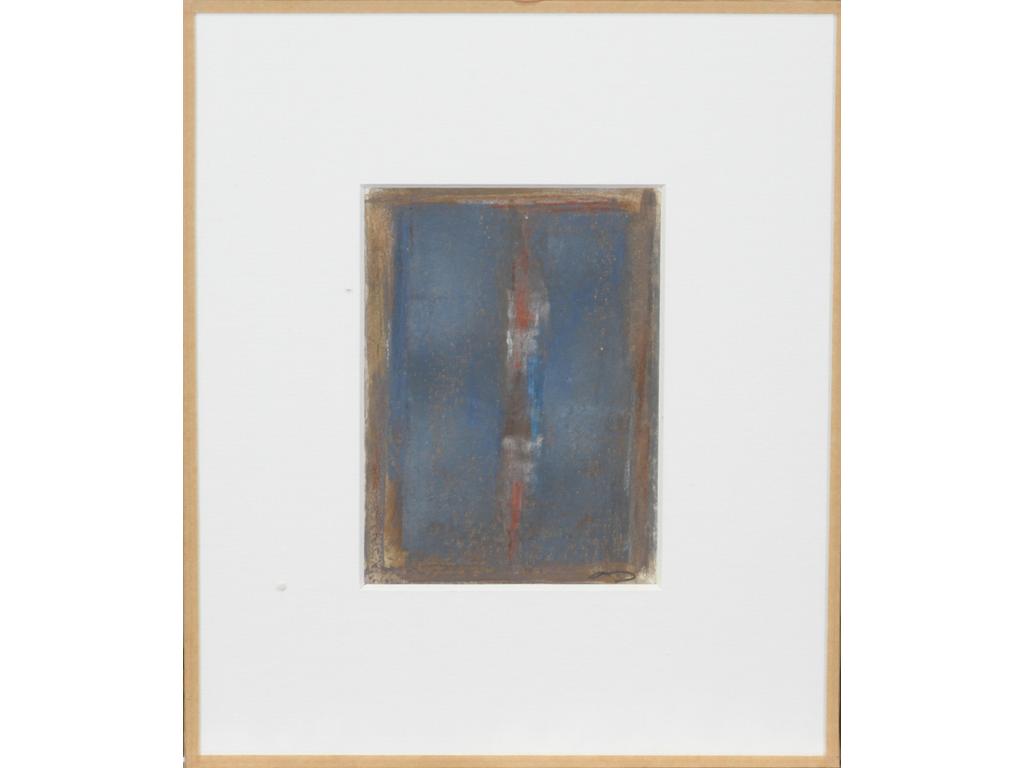Robert DROULERS (1920-1994) : Composition. Pastel. Monogrammé bas droite. Dim. : 15x10cm.