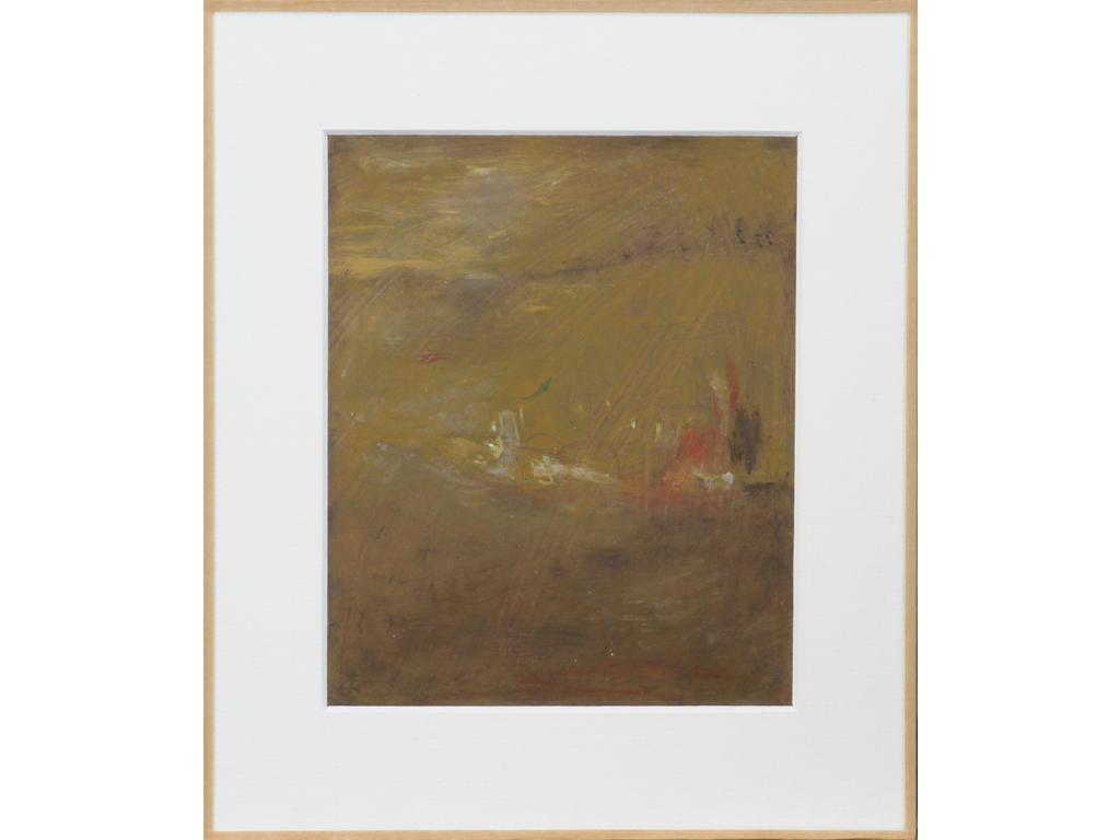 Robert DROULERS (1920-1994) : Abstraction. Acrylique sur papier. Dim. : 19x16cm.