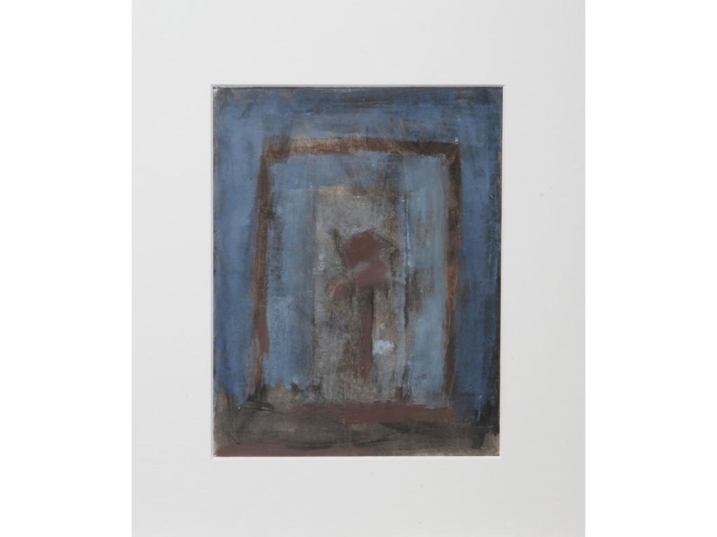 Robert DROULERS (1920-1994) : Icône. Gouache. Dim. : 25,5x20cm.