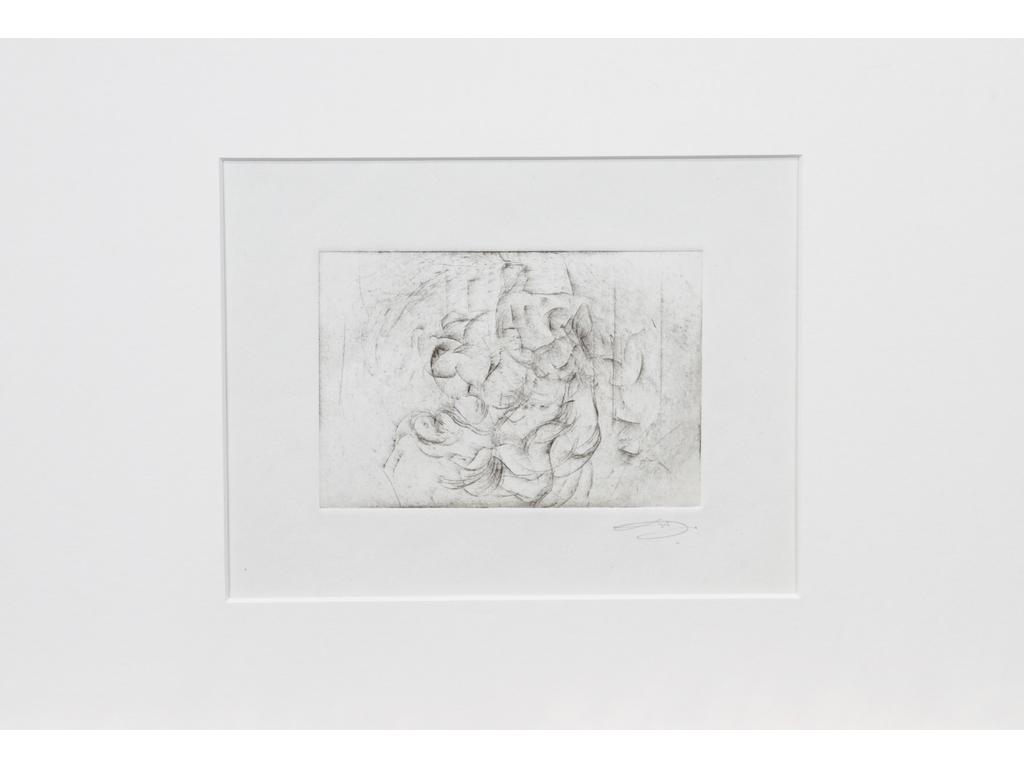 Robert DROULERS (1920-1994) : Personnages dansant. Eau-forte, monogrammée bas droite. Dim. : 8x11cm.