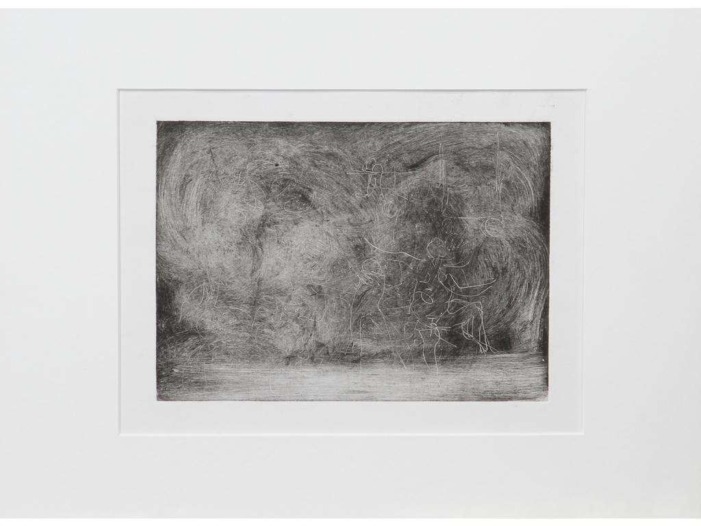 Robert DROULERS (1920-1994) : Chorégraphie. Gravure en noir. Dim. : 15,5x21,5cm.