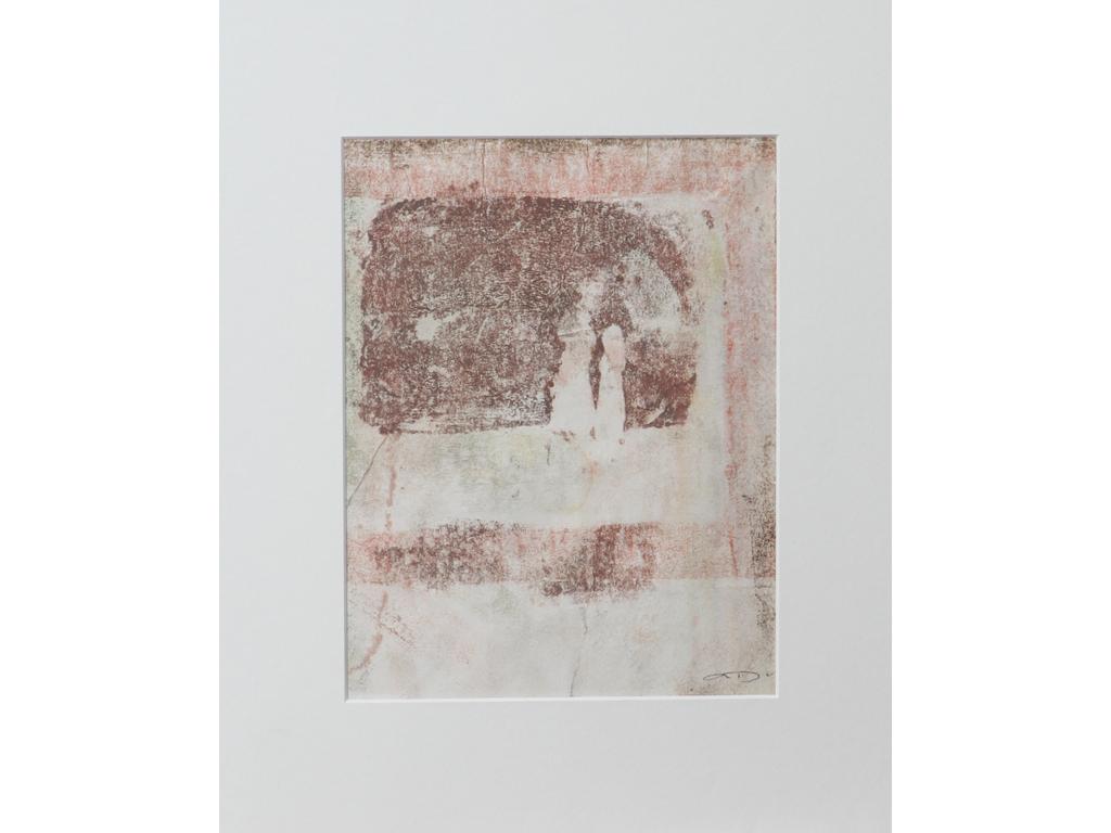 Robert DROULERS (1920-1994) : Composition. Technique mixte sur papier, monogrammée bas droite. Dim, : 22x17cm.