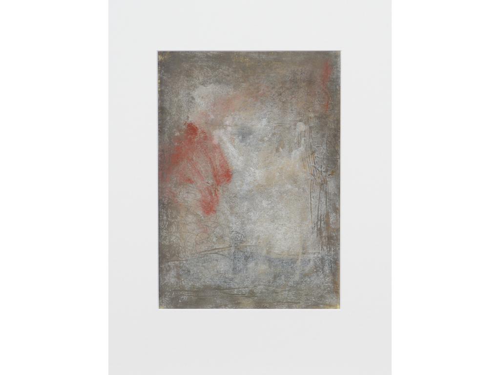 Robert DROULERS (1920-1994) : Composition. Technique mixte sur papier. Dim. : 25,5x18cm.
