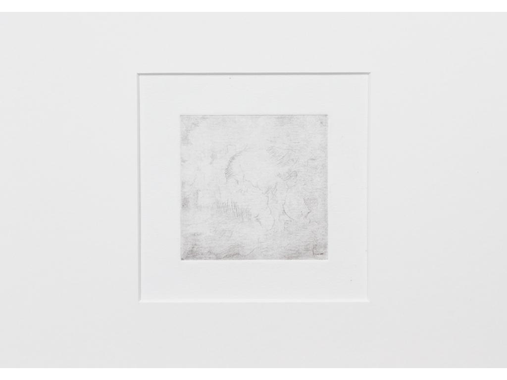 Robert DROULERS (1920-1994) : Paysage et personnages. Deux gravures à l'eau-forte.