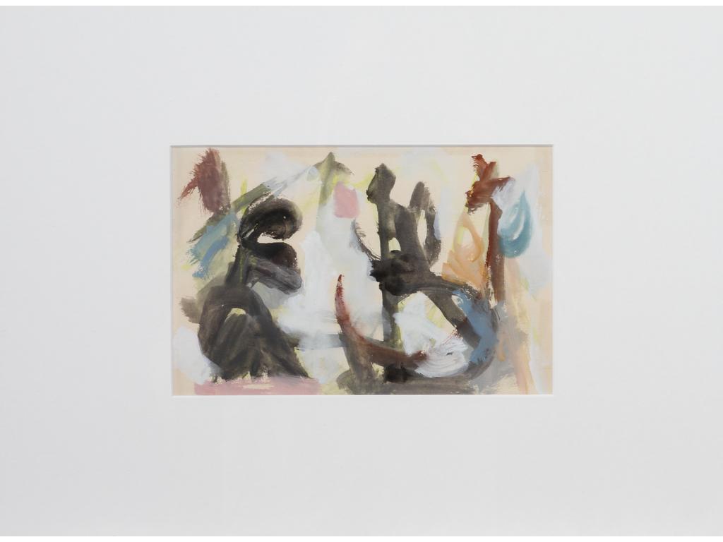 Robert DROULERS (1920-1994) : Composition. Gouache. Dim, : 13x20cm.