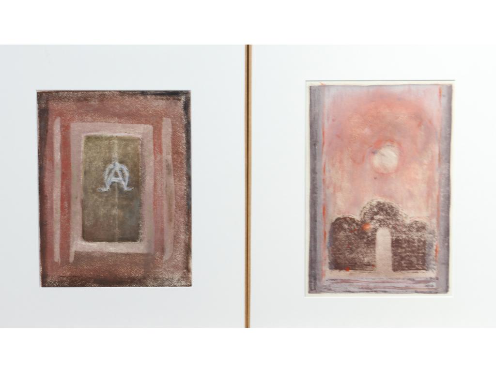 Robert DROULERS (1920-1994) : Compositions. Deux pastels. Dim. : 28x20 et 26x20cm.