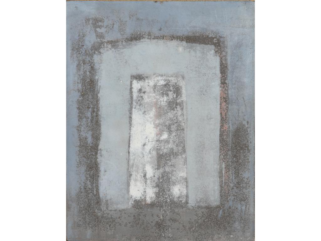 Robert DROULERS (1920-1994) : Icône. Huile sur bois. Située à Saint Rémy, datée 1987 et signée au revers. Dim. : 26x20cm.