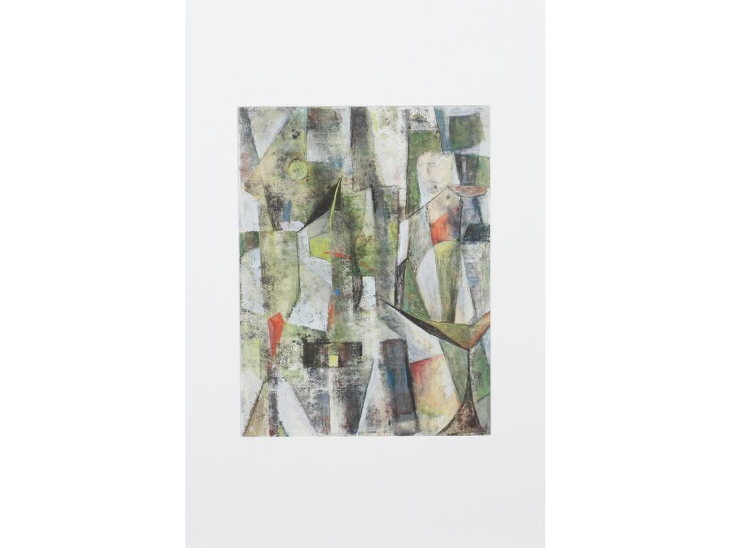 Robert DROULERS (1920-1994) : Composition. Technique mixte sur papier. Dim. : 34x26cm.