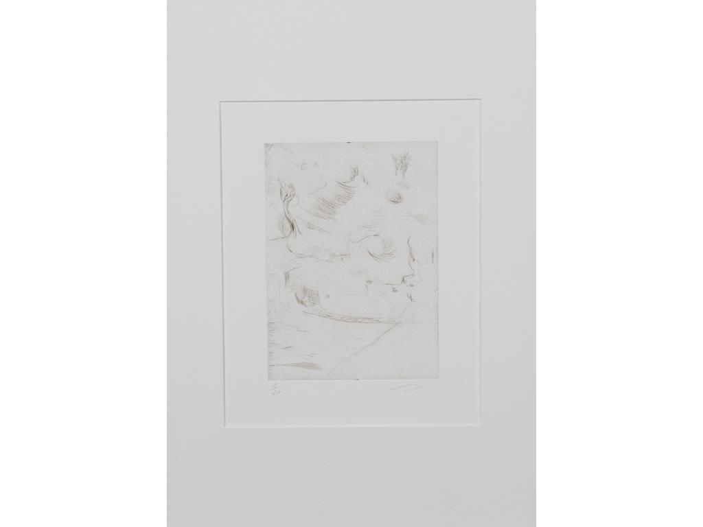 Robert DROULERS (1920-1994) : Composition. Eau-forte. Dim : 21,5x15,5cm.