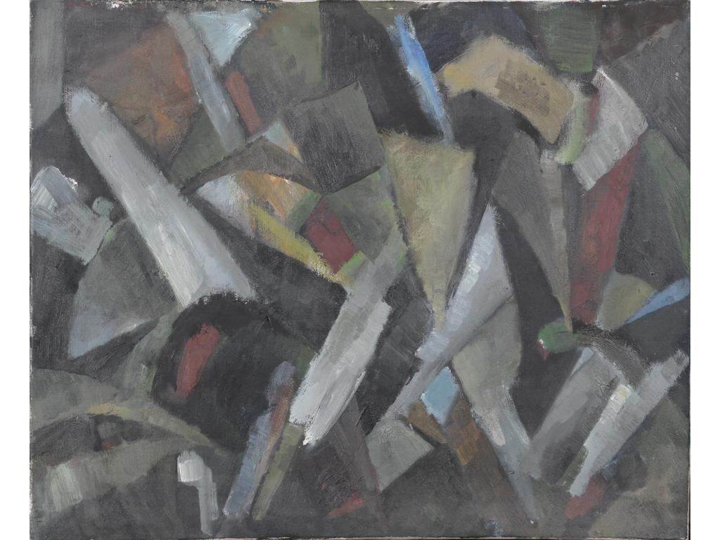 Robert DROULERS (1920-1994) : Composition. Huile sur toile. Dim. : 60x73cm. (Infimes griffures).