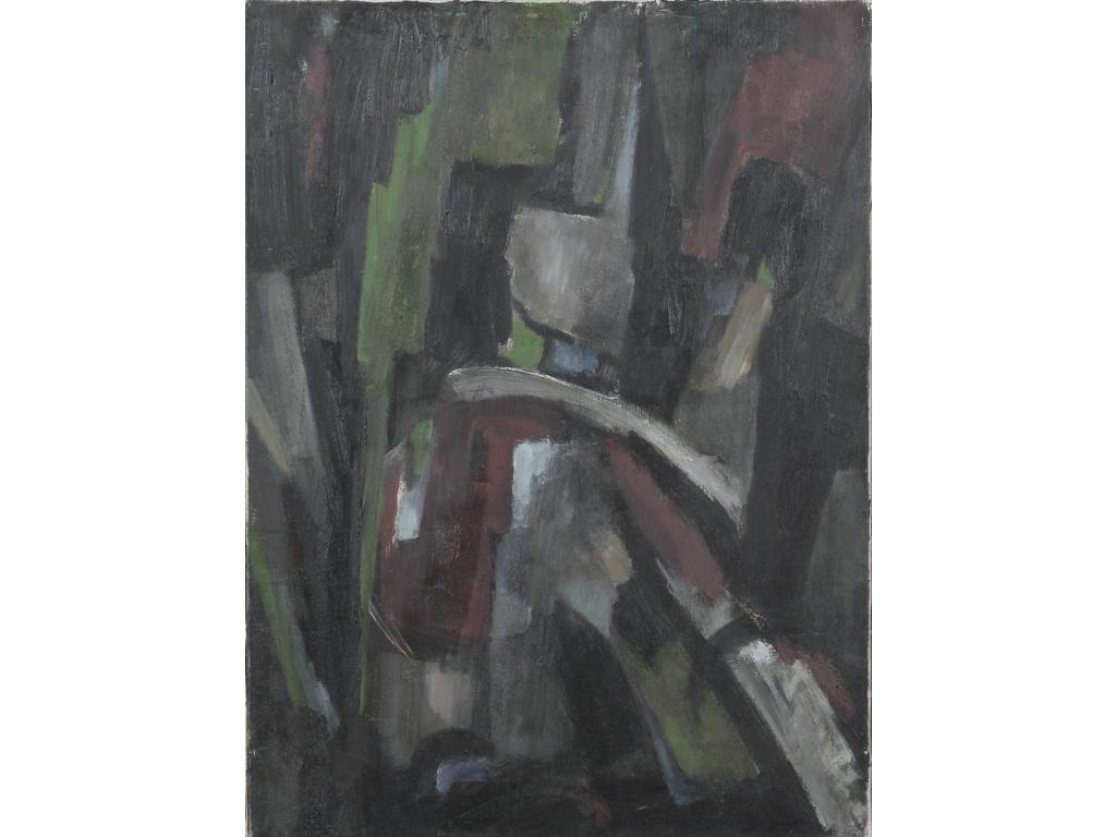Robert DROULERS (1920-1994) : Composition. Huile sur toile. Dim. : 72x54cm.
