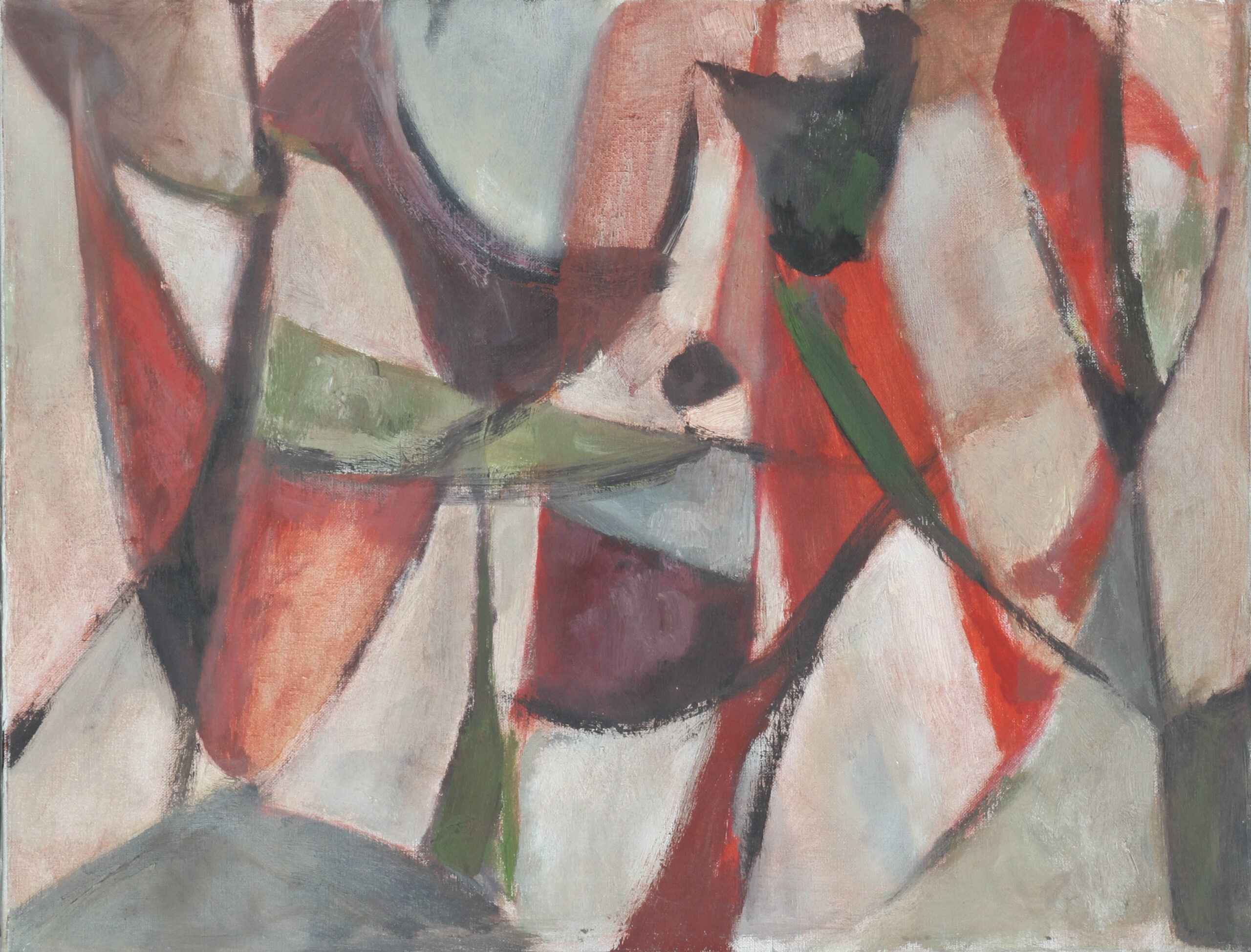 Robert DROULERS (1920-1994) : Composition géométrique. Huile sur toile. Dim. : 50x65cm.