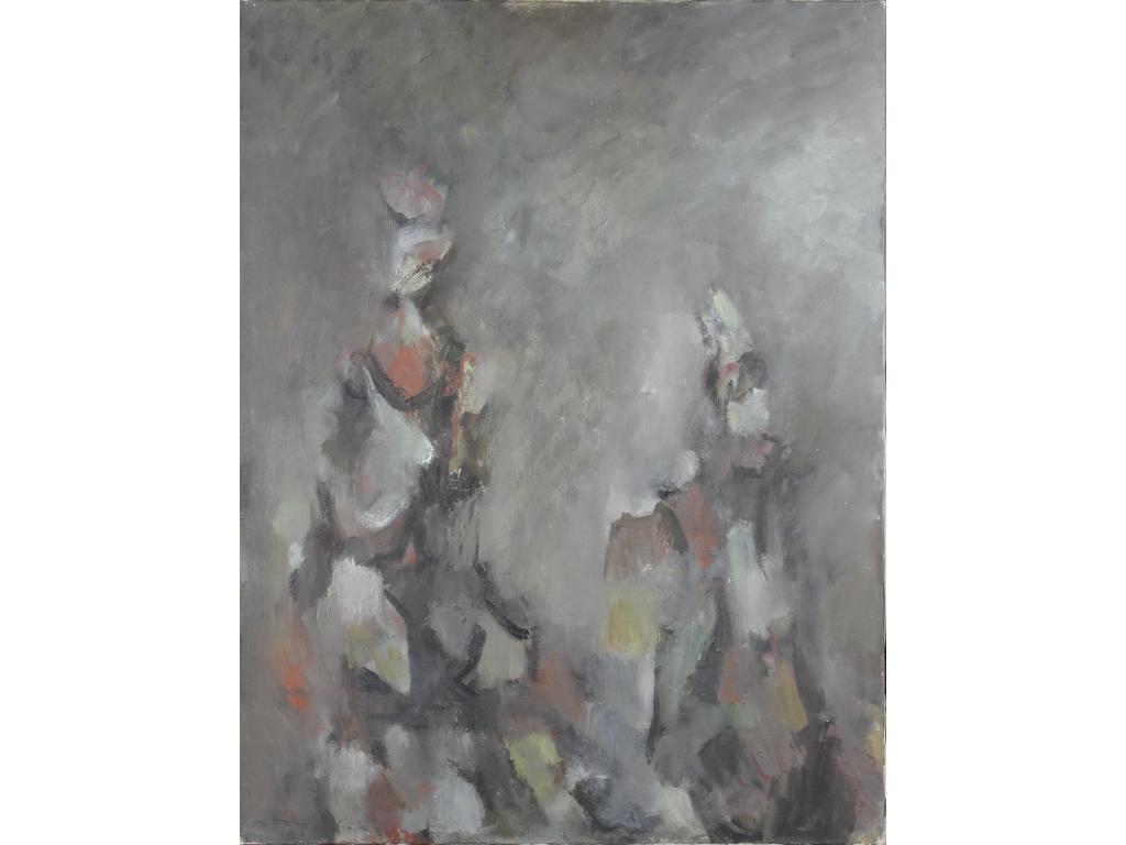 Robert DROULERS (1920-1994) : Abstraction. Huile sur toile, signée bas à gauche. Située au dos à Lambersart. Dim. : 115x89cm.