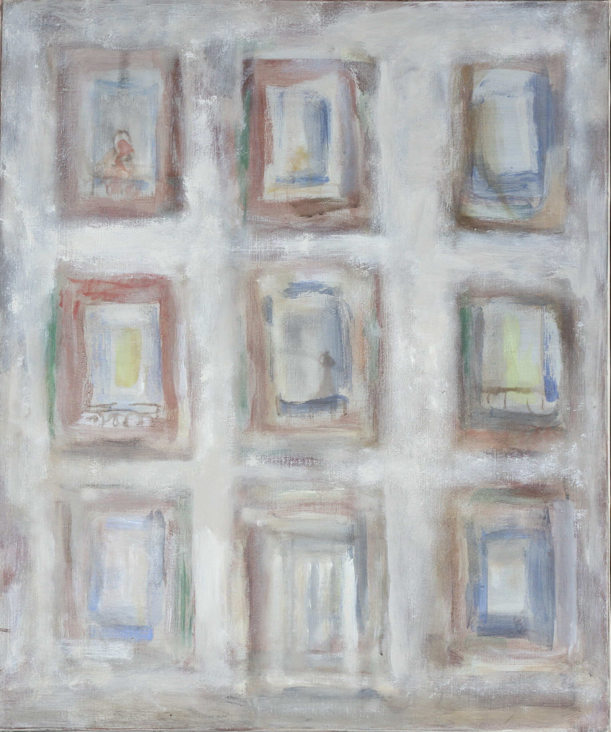Robert DROULERS (1920-1994) : Composition géométrique. Huile sur toile. Dim. : 65x54,5cm.