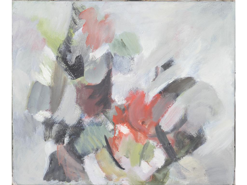 Robert DROULERS (1920-1994) : Composition. Huile sur toile. Dim. : 50,5x61cm.