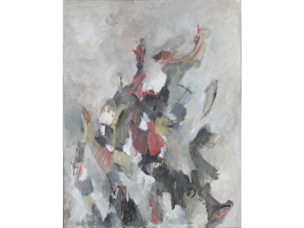 Robert DROULERS (1920-1994) : Composition abstraite. Huile sur toile, signée bas à gauche. Contresignée au revers. Dim. : 146x 114cm.