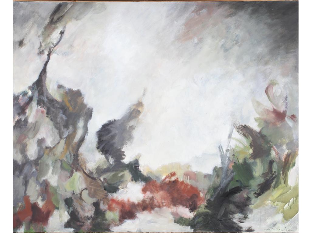Robert DROULERS (1920-1994) : Paysage. Huile sur toile, signée bas à droite. Datée 1965 au revers. Dim. : 130x162cm.